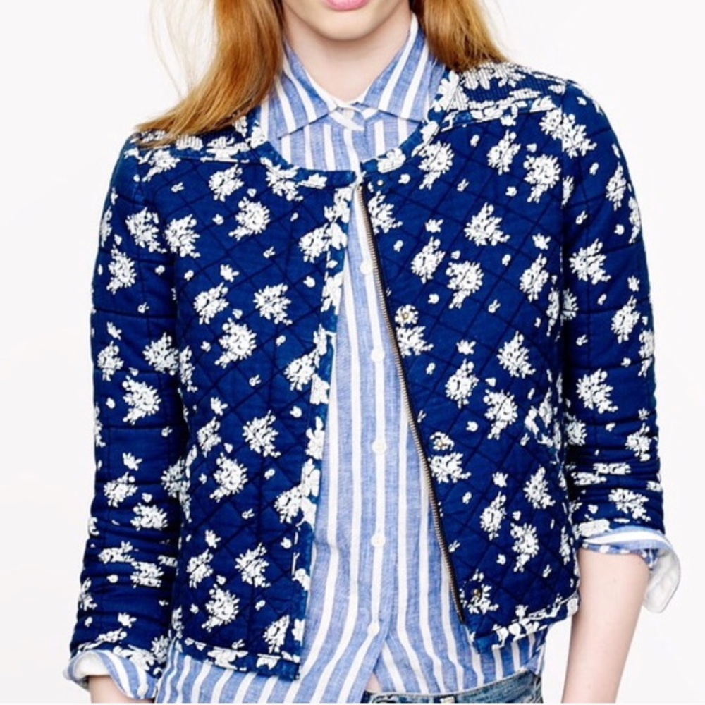 Jcrew indigo quilt jacket
